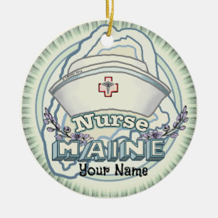Maine Nurse Keramik Ornament