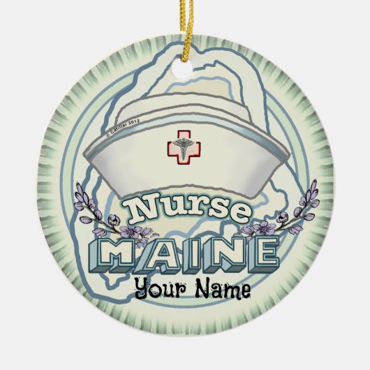 Maine Nurse Keramik Ornament (Vorne)