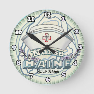 Maine Nurse Runde Wanduhr