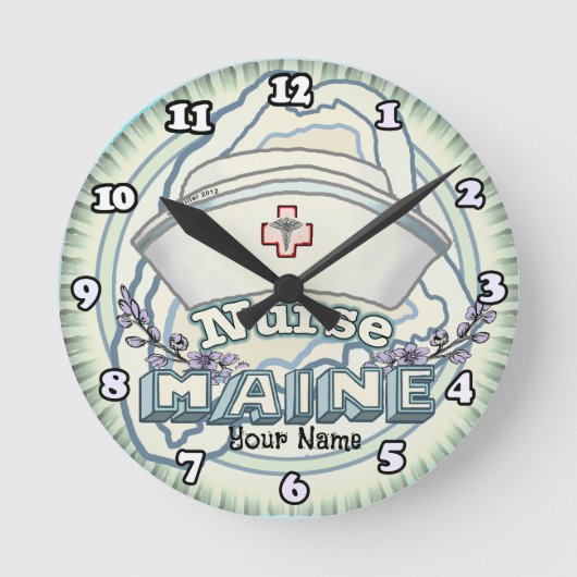 Maine Nurse Runde Wanduhr (Vorderseite)