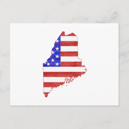 Maine Patriotic Staat Shaped American Flag Postkarte