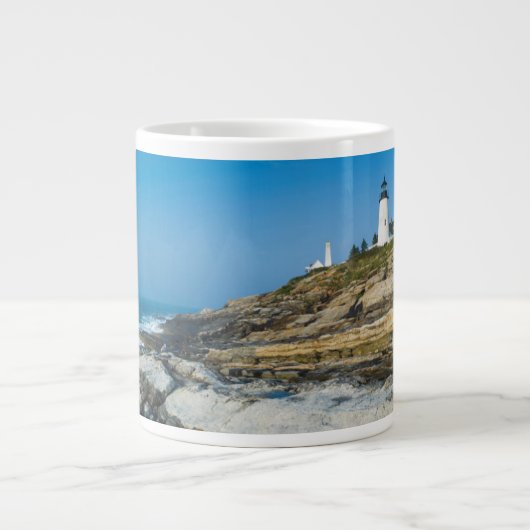 Maine, Pemaquid Point, Pemaquid Point Lighthouse Jumbo-Tasse (Vorderseite)