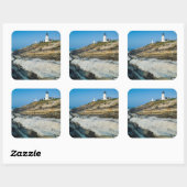Maine, Pemaquid Point, Pemaquid Point Lighthouse Quadratischer Aufkleber (Blatt)
