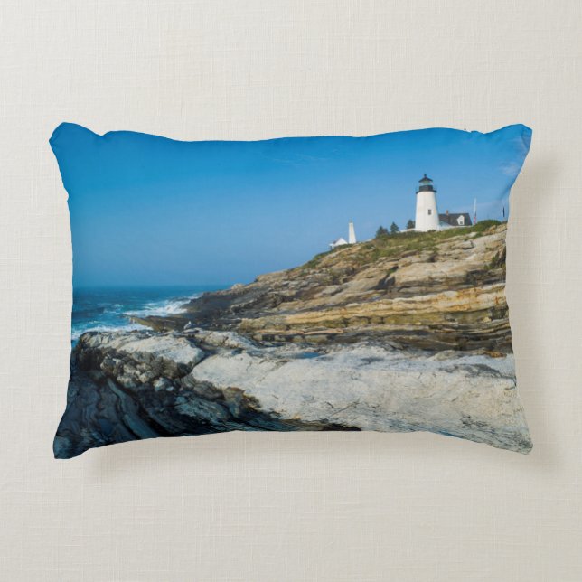 Maine, Pemaquid Point, Pemaquid Point Lighthouse Zierkissen (Vorderseite)
