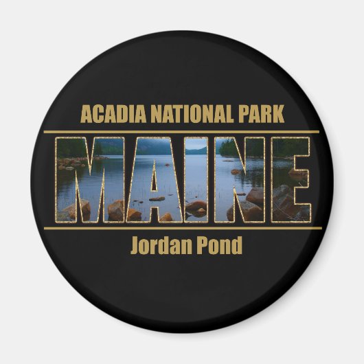 MAINE Picture Schriftart Acadia Nationalpark Magnet (Vorne)