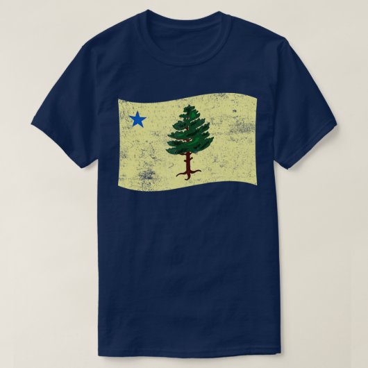 Maine Pine Tree Flag 1901 Erste Staatsflagge T-Shirt (Design vorne)