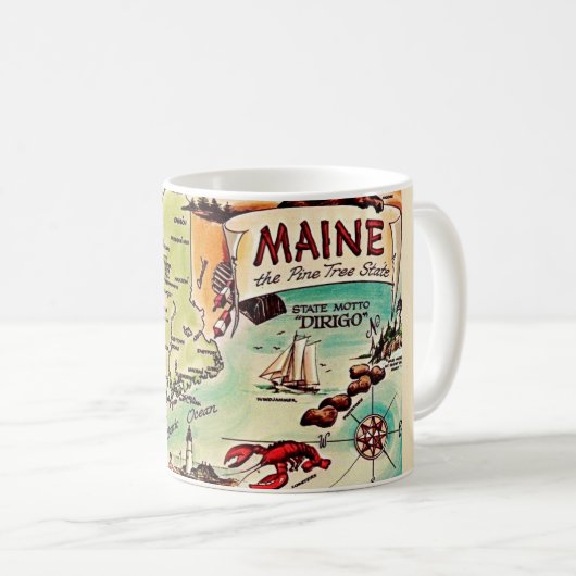 Maine - Pine Tree State Postkarten-Tasse Kaffeetasse (VorderseiteRechts)