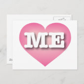 Maine PInk Fade Heart - I Liebe ME Postkarte (Vorne/Hinten)