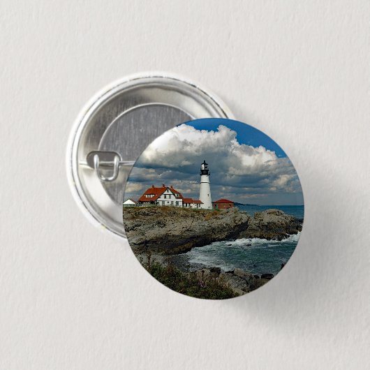 Maine Portland Head Lighthouse Foto Button (Vorne & Hinten)