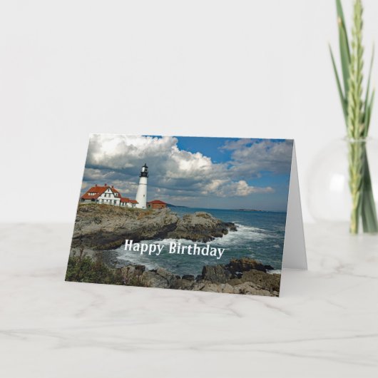 Maine Portland Head Lighthouse Foto Geburtstag Karte (Vorderseite)