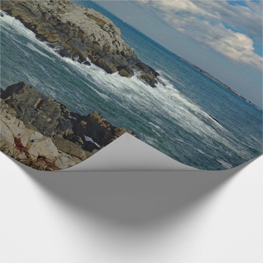 Maine Portland Head Lighthouse Foto Geschenkpapier (Ecke)