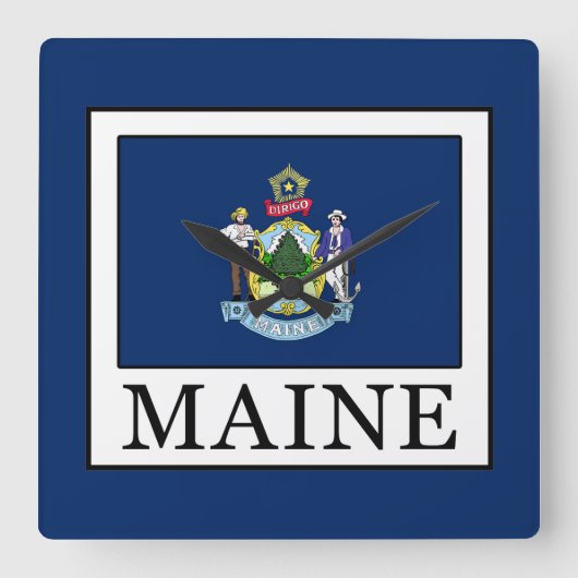 Maine Quadratische Wanduhr (Vorderseite)