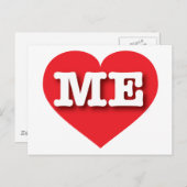 Maine Red Heart - I Liebe ME Postkarte (Vorne/Hinten)