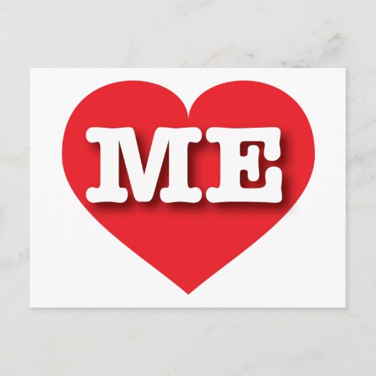 Maine Red Heart - I Liebe ME Postkarte (Vorderseite)