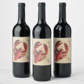 Maine Red Lobster Custom Wine Label Weinetikett (Flaschen)