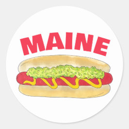 Maine Red Snapper Hotdog Portland ME Food Cookout Runder Aufkleber