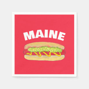 Maine Red Snapper Hotdog Portland ME Food Cookout Serviette