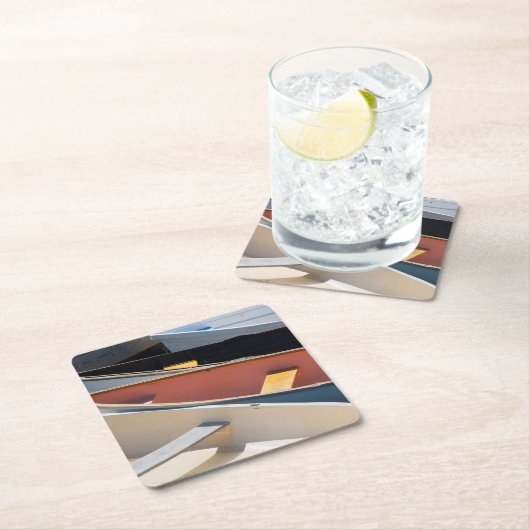 Maine, Rockland. Farbige Boote in Rockland Rechteckiger Pappuntersetzer (Vor Ort)