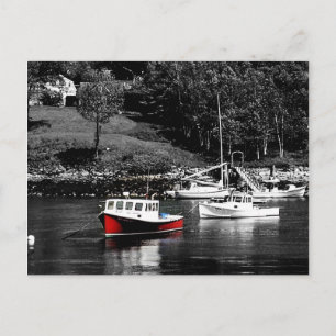 Maine Rot und Schwarze Boote Maine Postkarte