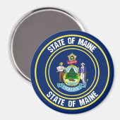Maine Round Emblem Magnet (Vorderseite/Rückseite)