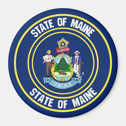 Maine Round Emblem Magnet (Vorne)