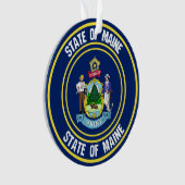 Maine Round Emblem Ornament (Vorderseite)