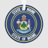 Maine Round Emblem Ornament (Rückseite)