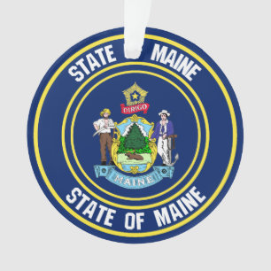 Maine Round Emblem Ornament