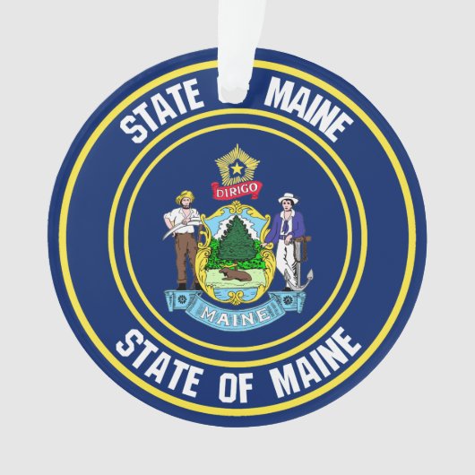Maine Round Emblem Ornament (Vorderseite)