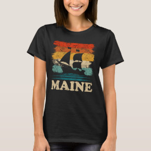 Maine Segeln Vintag Segelboot Sommersegler T-Shirt