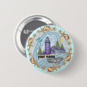 Maine Shells Leuchtturm Pin-Button Button (Vorne & Hinten)
