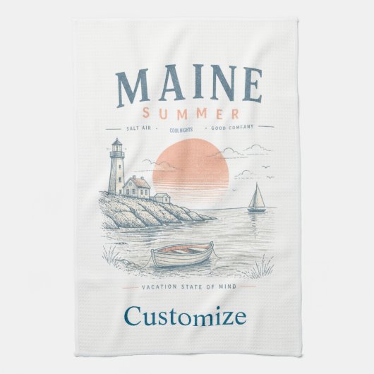 Maine Sommer Spaß Thunder_Cove Geschirrtuch (Vertikal)