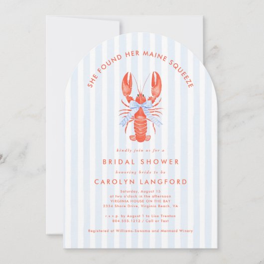 Maine Squeeze Coastal Hummer Brautparty Einladung (Vorderseite)