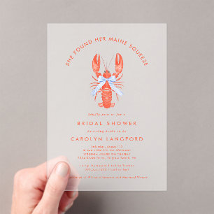Maine Squeeze Coastal Lobster Brautjungfer-Party Acryleinladungen