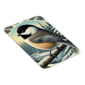 Maine Staat Bird Black Capped Chickadee Magnet (Rechte Seite)