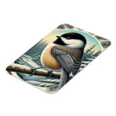 Maine Staat Bird Black Capped Chickadee Magnet (Linke Seite)