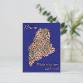 Maine Staat Blume Collage Map Postkarte (Stehend Vorderseite)