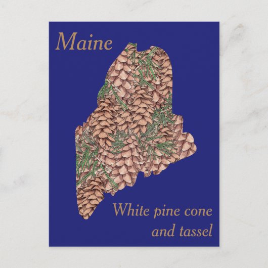 Maine Staat Blume Collage Map Postkarte (Vorderseite)