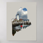Maine Staat Foto einfügen und Ortsname Poster (Vorne)