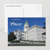 Maine Staat House in Augusta Maine Postkarte (Vorne/Hinten)