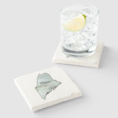 Maine Staat Illustration Steinuntersetzer (Seitenansicht)