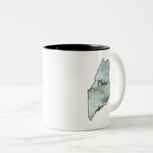 Maine Staat Illustration Zweifarbige Tasse (VorderseiteRechts)