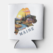 Maine Staat Kontur Cabin Moose Dosenkühler (Vorderseite)
