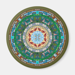 Maine Staat Mandala Magnet