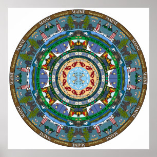 Maine Staat Mandala Poster