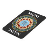 Maine Staat Mandala Vinyl Magnet (Linke Seite)