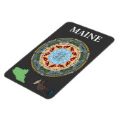 Maine Staat Mandala Vinyl Magnet (Linke Seite)