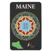 Maine Staat Mandala Vinyl Magnet (Vertikal)