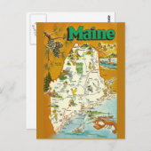 Maine Staat Map Postkarte (Vorne/Hinten)