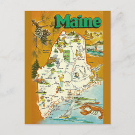 Maine Staat Map Postkarte